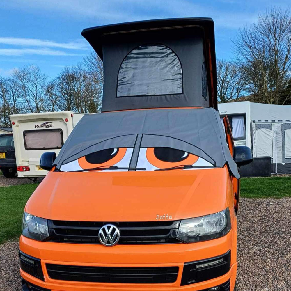 Campervan Screen Covers UK 28 t5 ernie grey orange
